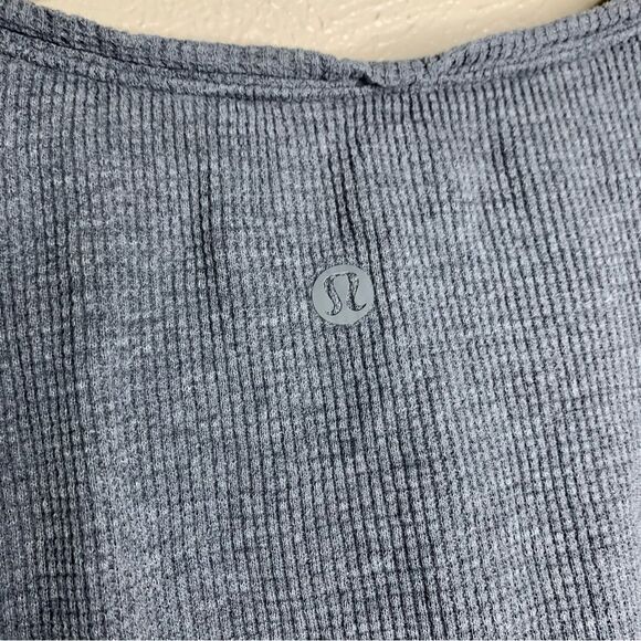 Lululemon Love Crew Short Sleeve Cotton Waffle Knit Top gray - Picture 5 of 8